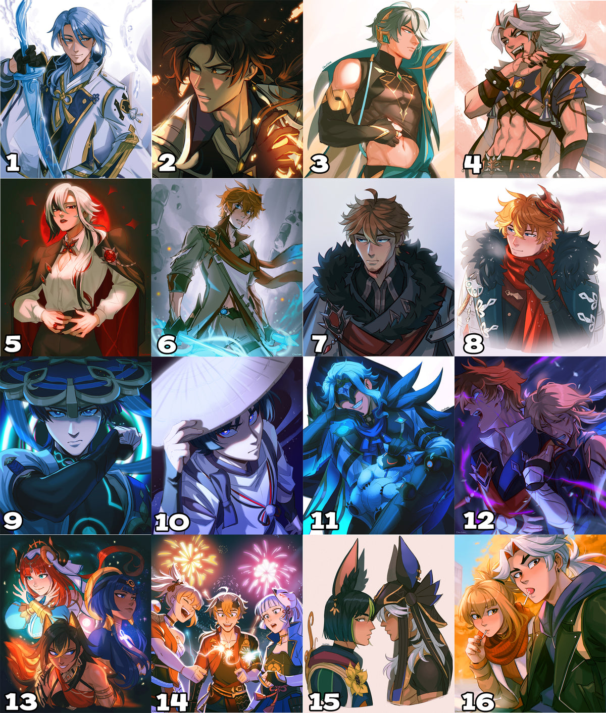 Prints A4 (Big) - Genshin